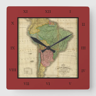  kaart 1826 Zuid-Amerika van Anthony Finley Vierkante Klok