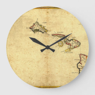  kaart 1837 Hawaii - Hawaiiaanse eilanden Grote Klok