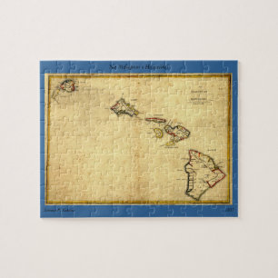  kaart 1837 Hawaii - Hawaiiaanse eilanden Legpuzzel