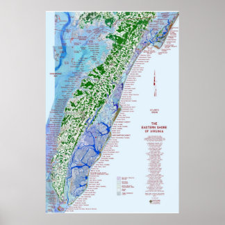 kaart 1 van de oostkust poster