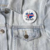 Kaart 2.0 van de IJslandse vlag Ronde Button 5,7 Cm (In situ)