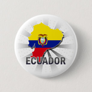 Kaart 2.0 van de Vlag van Ecuador Ronde Button 5,7 Cm