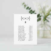 Kaart 2 Geeky Glasses Seating Chart Briefkaart v2 (Staand voorkant)