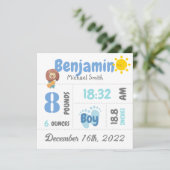 Kaart Aankondiging van persoonlijke pasgeboren fot (Staand voorkant)