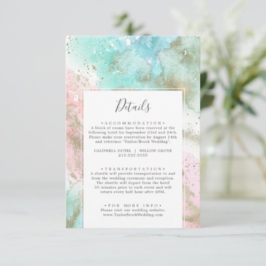 Kaart abstracte zomerbruiloft — Details behuizing (Staand voorkant)