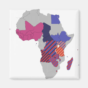 Kaart Afrika Politiek Geografisch Continent Magneet