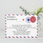 Kaart Airmail Wedding Blessings (Staand voorkant)