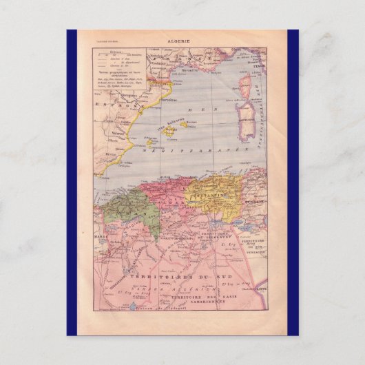  kaart, Algerije, rond 1920 Briefkaart (Voorkant)