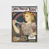 Kaart: Alphonse Mucha- Lance Parfum "Rodo " Feestdagen Kaart (Voorkant)