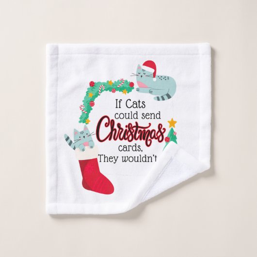 Kaart Als katten kerstliedjes zouden sturen, dan z Bad Handdoek (Wasdoekje)