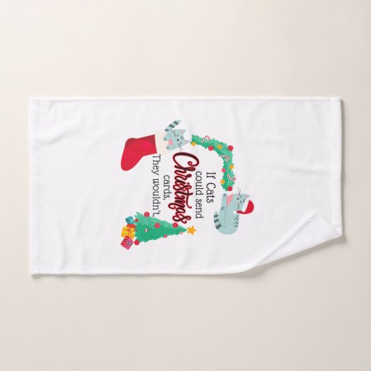 Kaart Als katten kerstliedjes zouden sturen, dan z Bad Handdoek (Handdoek)