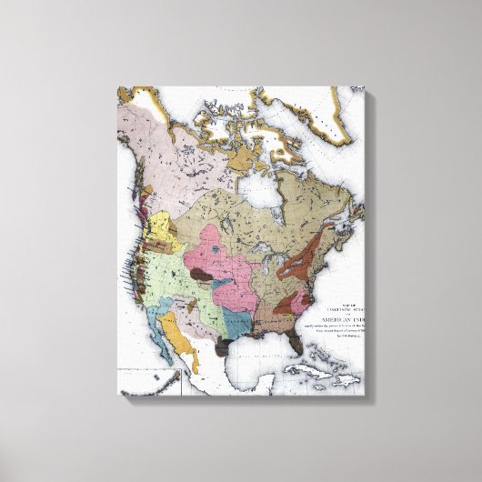 KAART: AMERIKAANSE INDIANEN 3 CANVAS AFDRUK (Voorkant)