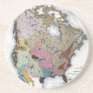 KAART: AMERIKAANSE INDIANEN 3 ZANDSTEEN ONDERZETTER