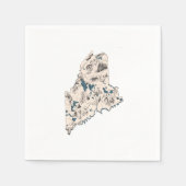 kaart Antiek Afbeelding Servet (Voorkant)