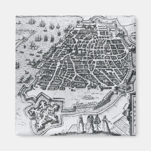 Kaart Antwerpen, 1598 Magneet
