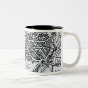 Kaart Antwerpen, 1598 Tweekleurige Koffiemok