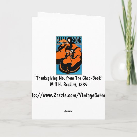 Kaart: Art Nouveau - Will Bradley - Thanksgiving Feestdagen Kaart (Achterkant)