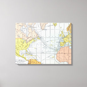 KAART: ATLANTISCHE REIZEN CANVAS AFDRUK