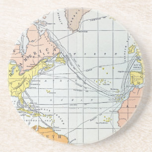 KAART: ATLANTISCHE REIZEN ZANDSTEEN ONDERZETTER