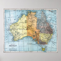 KAART: AUSTRALIË, c1890
