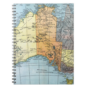 KAART: AUSTRALIË, circa 1890 Notitieboek