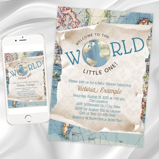 kaart Baby Douche Uitnodigingen