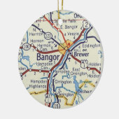  kaart Bangor Maine Keramisch Ornament (Links)