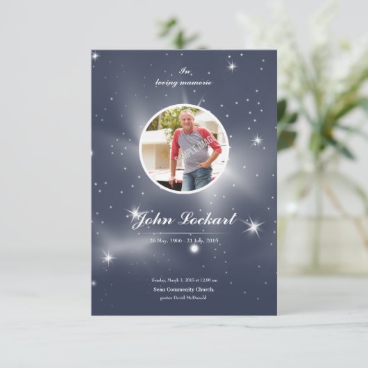 Kaart begrafenisprogramma Memorial (Staand voorkant)