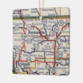 kaart Bentonville AR Keramisch Ornament (Links)