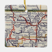 kaart Bentonville AR Keramisch Ornament (Voorkant)