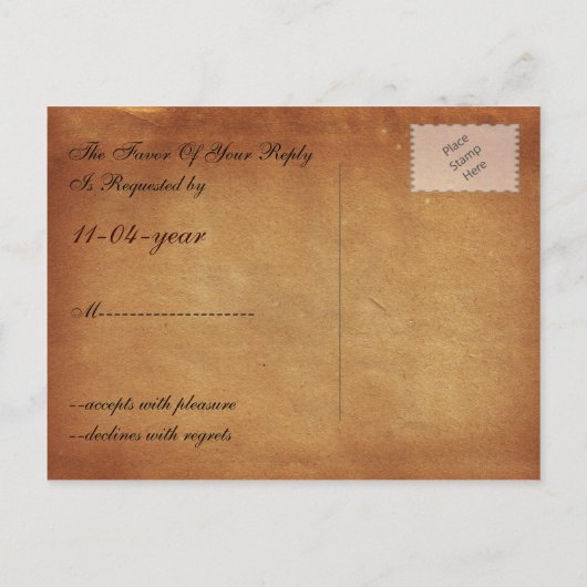  kaart bestemming Bruiloft rsvp kaart (Achterkant)