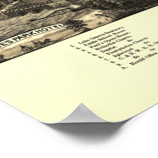  kaart bij het meer van Genève Poster (Hoek)