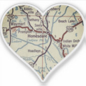  kaart bij Honesdale PA Sticker (Voorkant)