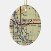 kaart Bismarck ND Keramisch Ornament (Rechts)