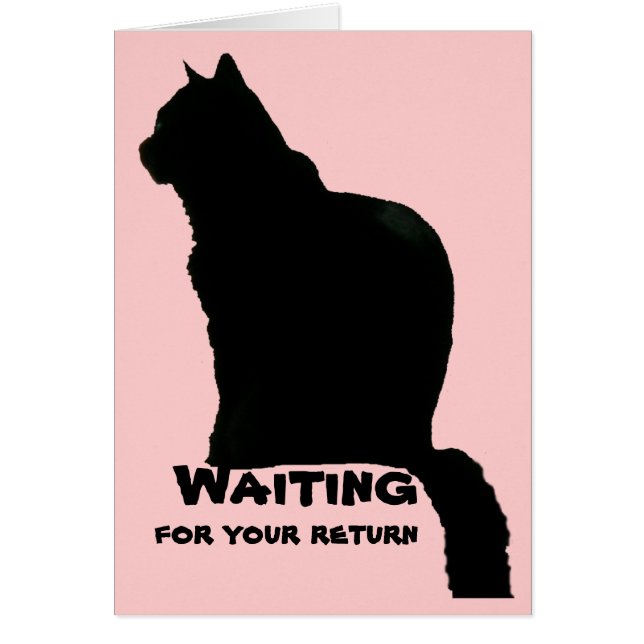Kaart - blanco - Silhouet van kat (Voorkant)