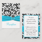 Kaart blauw, wit en zwart Damask-behuizing (Voorkant / Achterkant)