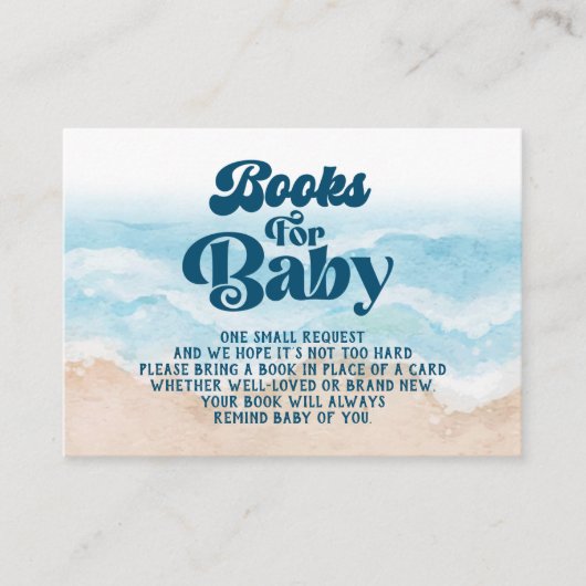 Kaart Blauwe Retro Beach Book Request Enclosure (Voorkant)