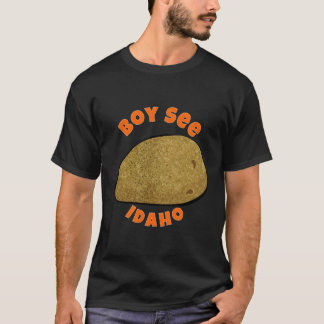 Kaart Boise Idaho, thuisstaat Idaho Boy ziet Idaho T-shirt