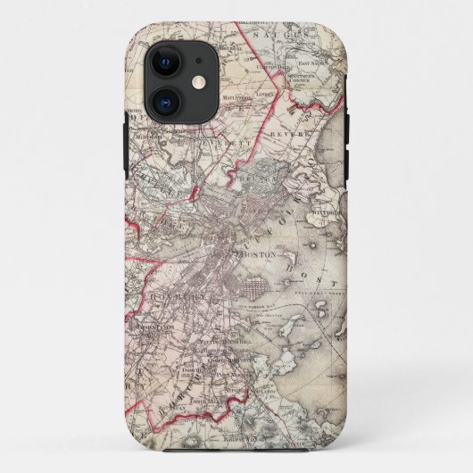 Kaart: Boston, 1883 Case-Mate iPhone Case (Achterkant)