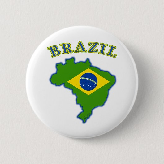 Kaart BRAZIl/vlag Ronde Button 5,7 Cm (Voorkant)