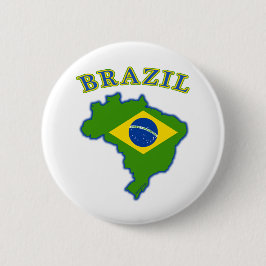 Kaart BRAZIl/vlag Ronde Button 5,7 Cm