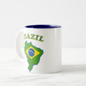 Kaart BRAZIl/vlag Tweekleurige Koffiemok (Voorkant links)