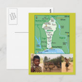 Kaart Briefkaart Benin (Voorkant / Achterkant)