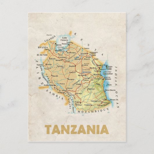 KAART BRIEFKAARTEN ♥ Tanzania (Voorkant)