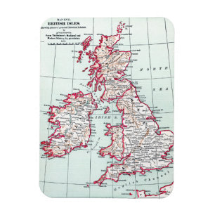 KAART: BRITISH ISLES, c1890 Magneet