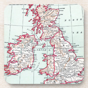KAART: BRITISH ISLES, c1890 Onderzetter