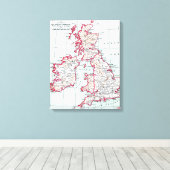 KAART: BRITSE ISLES, c1890 Canvas Afdruk (Insitu (Houten vloer))
