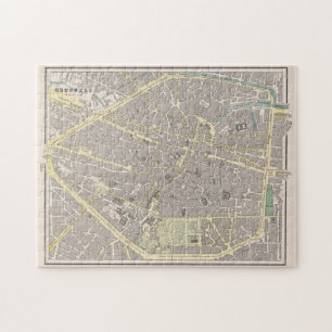 kaart Brussel België (1901) Legpuzzel