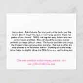 Kaart Cabana Tan van Million Dollar Tan (Achterkant)