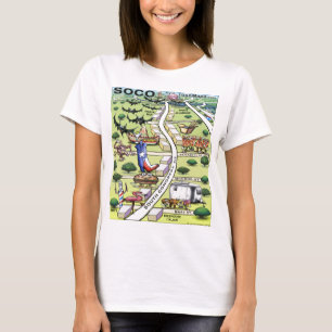Kaart Cartoon Zuid-Congres Ave ATX T-shirt